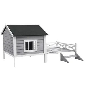 Buy Small/Medium Dog House with Porch, Grey