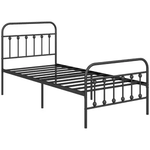 Buy Single Minimalistic Metal Bed Frame - Black