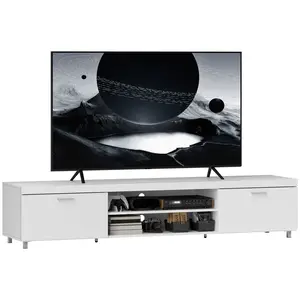 Buy Modern TV unit Cabinet Entertainment Centre for TVs up to 90" w/ Cabinet Shelf for Living room Bedroom White