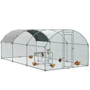 Buy PawHut Walk In Chicken Run with Chicken Activity Shelf and Cover, 2.8 x 5.7 x 2m