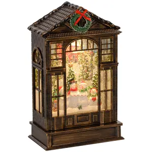 Buy Christmas Snow Globe Lantern with Lights, Musical Snow Globe with Swirling Glitter, Battery Operated Musical Christmas Decoration for Holiday Party Gift, Bronze Tone