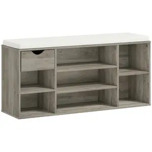 Buy Shoe Storage Bench with Cushion - Grey