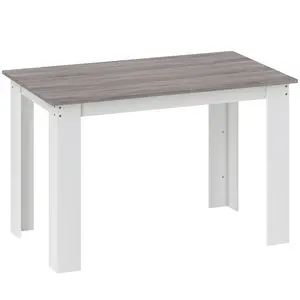 Buy Dining Table for 4-6 People, Kitchen Table with Wood Effect for Dining Room, Grey