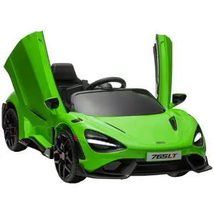 Buy McLaren 765LT Licensed 12V Kids Electric Ride on Car with Butterfly Doors, Remote Control, Transport Wheels, Green