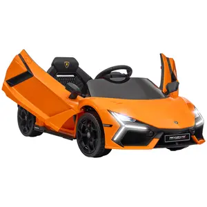 Buy AIYAPLAY Lamborghini Revuelto Licensed 12V Ride on Car w/ Butterfly Doors, Transport Wheels, Suspension, Remote Control, Orange
