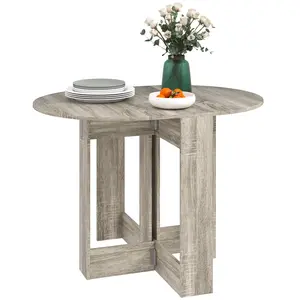 Buy Space-saving Drop Leaf Table, Folding Dining Table for Small Space, Kitchen, Dining Room, Grey