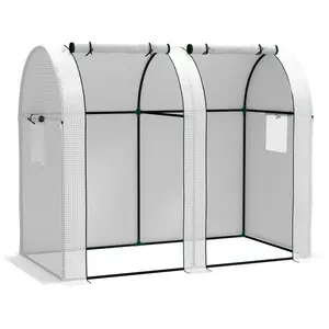 Buy Outsunny 94 x 185cm Mini Two-Room Greenhouse - White