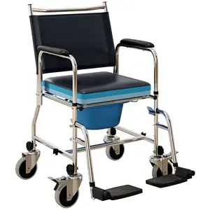 Buy HOMCOM 3-In-1 Commode Wheelchair - Black