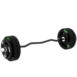 Buy SPORTNOW Curl Bar with 30kg Weight Plates, Barbell Bar for 5cm Weight Plates, Home Gym Weight Lifting Bar, 120cm, 58kg