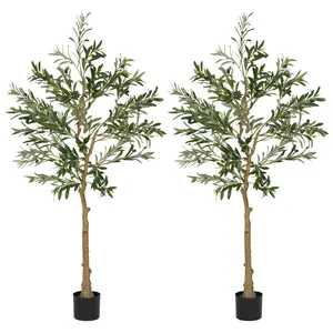 Buy Set of Two Silk Leaf Artificial Olive Trees