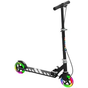 Buy AIYAPLAY Scooter for Kids Aged 3-8 Years, with Adjustable Handle, Two Light Up Wheels, Handbrake, Rear Brake, Black