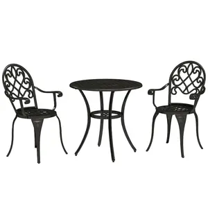 Buy Three-Piece Elegant Aluminium Garden Set - Black