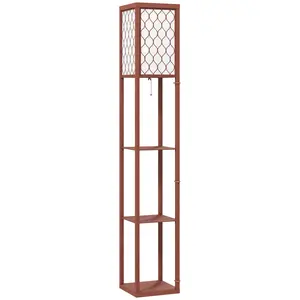 Buy Three-Shelf Standing Lamp - Brown/White