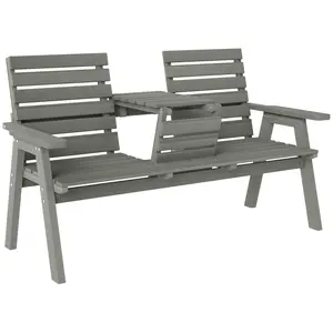 Buy Fir Wood Convertible 2 to 3 Seater Outdoor Garden Bench Grey