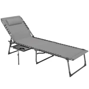 Buy Outsunny Five-Position Reclining Sun Lounger - Grey