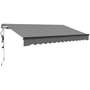 Buy 3.5 x 3m Electric/Manual Awning, with Remote - Dark Grey