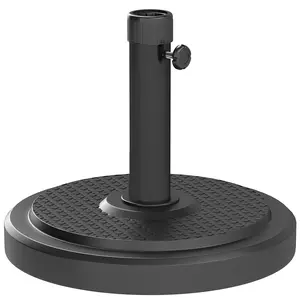 Buy Outsunny 22kg Garden Parasol Base, Round HDPE Sun Umbrella Base, Heavy Duty Outdoor Umbrella Stand for 38mm or 48mm Outdoor Umbrella Poles, Black