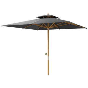 Buy Outsunny 3 m Square Garden Parasol - Black