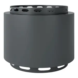 Buy Smokeless Fire Pit, 48.5cm Portable Wood Burning Firepit with Poker for Garden Camping Bonfire Party, Metal, Dark Grey