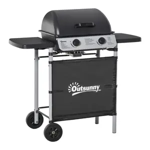 Buy Outsunny 2 x 2.8kW Burner Gas BBQ - Grey