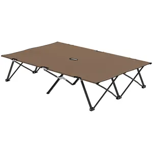 Buy Double Camping Cot Bed, with Bag - Khaki