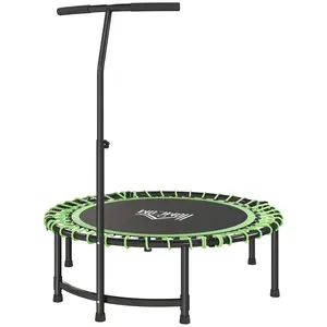 Buy Mini Round Steel Frame Trampoline w/ Adjustable Handle, Green