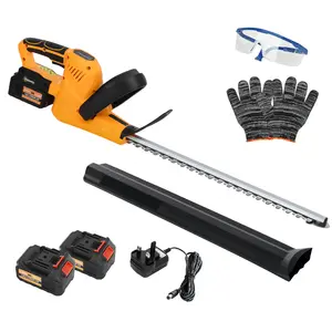 Buy O20" Cordless Hedge Trimmer, 18V Electric Hedge Cutter with 51cm Dual Action Blade, 2 x 4000mAh Batteries and Brushless Motor for Garden Branches, Shrubs, Twigs, Orange