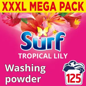 Buy Surf Tropical Lily Washing Powder joy-infused fragrance with natural essential oil lasting up to 12 hours in wear for brilliantly clean laundry every time 125 washes 6.25 kg
