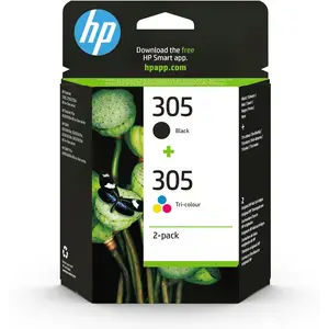 Buy HP 305 Black/Tri-Colour Original Ink (6ZD17AE) &ndash; Works with: HP DeskJet 2700, 2700e, 2800, 4100, 4100e, 4200e Series, ENVY 6000, 6000e series, ENVY Pro 6400, 6400e series
