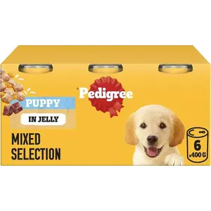 Buy Pedigree Puppy - Wet Dog Food - for Junior Dogs - Can Mixed Selection in Jelly - 6 x 400g
