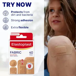 Buy Elastoplast Extra Flexible Fabric Plaster Strips (40 Pieces), Extra Flexible Fabric, Breathable, Large Plasters, Water-Repellent, Strong Adhesion, Tan