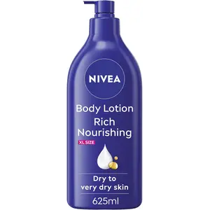 Buy NIVEA Rich Nourishing Body Lotion (625ml), Rich 72H Hydration Moisturiser for Dry Skin Made with Deep Moisture Serum and Almond Oil, Extra Large NIVEA Body Lotion