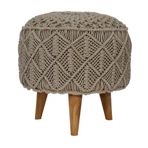 Buy Crotchet Grey Footstool