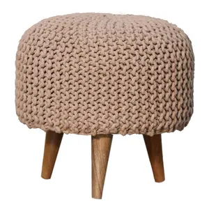 Buy Keeva Beige Round Footstool