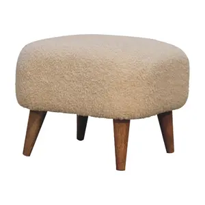 Buy Boucle Cream Square Footstool