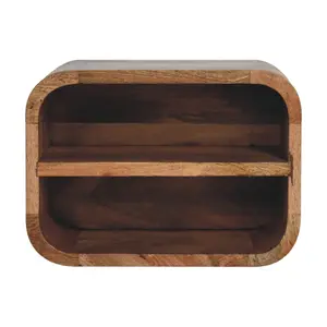 Buy Oak-ish Floating Open Curve Bedside