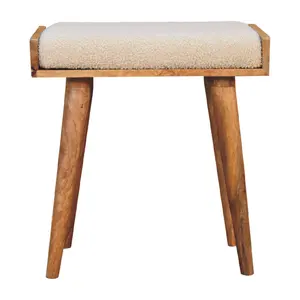 Buy Boucle Cream Tray Style Footstool