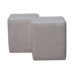 Buy White Boucle Twin Footstool
