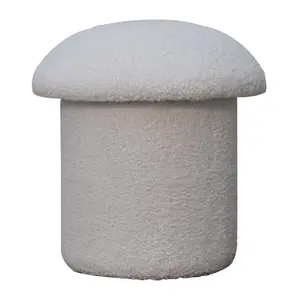 Buy White Boucle Mushroom Footstool
