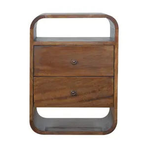 Buy Chestnut Curve 2 Drawer Bedside