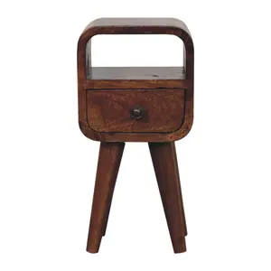 Buy Extra Mini Chestnut Curve Open Slot Bedside