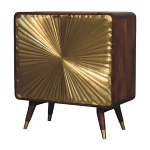 Buy Avora Brass Embossed 2 Door Chestnut Cabinet