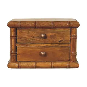 Buy Bamboo Bedside in Amber Oak Finish