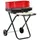 Buy Charcoal Trolley BBQ Barbecue Grill Patio Camping Picnic Garden Party Outdoor Cooking with Windshield, Wheels Side Trays, Black/Red