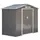 Buy 7ft x 4ft Lockable Garden Metal Storage Shed Storage Roofed Tool Metal Shed w/ Air Vents Steel Grey