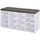Buy Multi-Storage Shoe Rack w/ 14 Compartments Cushion Moving Shelves Solid Frame Foot Pads Home Office Tidy Organisation Boots Trainers White
