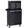 Buy Tool Chest 2 in 1 Metal Tool Cabinet Storage Box with 5 Drawers Pegboard Wheels 60x28x104.5cm Black