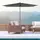 Buy Outsunny 3 x 2m Garden Parasol Patio Sun Umbrella Canopy Rectangular Sun Shade Aluminium Crank Tilt Mechanism, Dark Grey