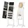 Buy Full Length Mirror with Storage, Jewellery Cabinet with Mirror, Adjustable Angle and Stand, Lockable Jewellery Organiser for Bedroom Dressing Room, White