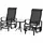 Buy 3 Pieces Garden Gliding Chair Set, Metal Frame 2 Single Armchair Swing Seater and 1 Glass Top Coffee Table w/ Breath Mesh Fabric Seat, Black